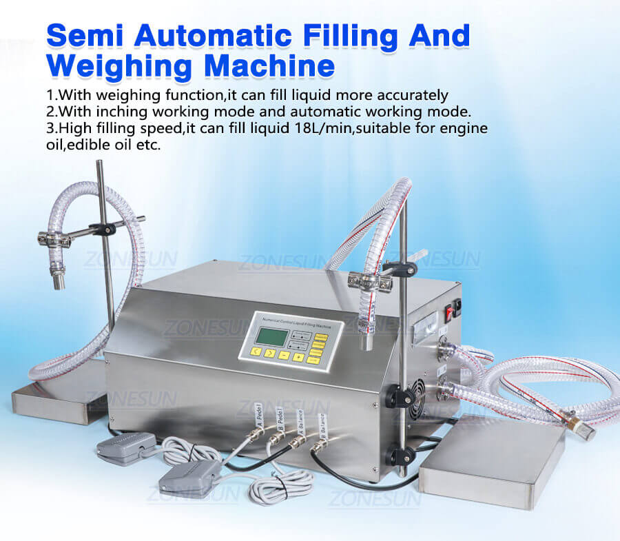 Double Head Gear Pump Weighing Filling Machine-ZONESUN TECHNOLOGY LIMITED