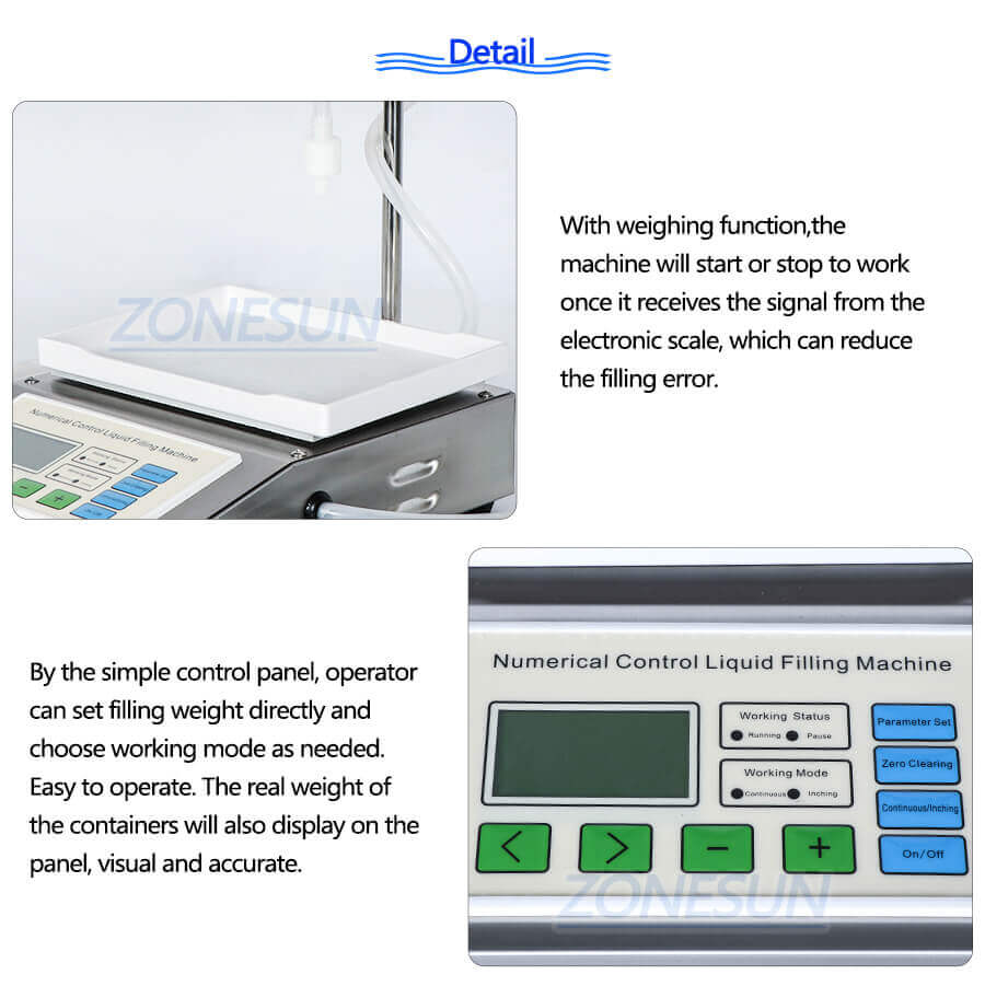 Diaphragm Pump Weighing Filling Machine-ZONESUN TECHNOLOGY LIMITED