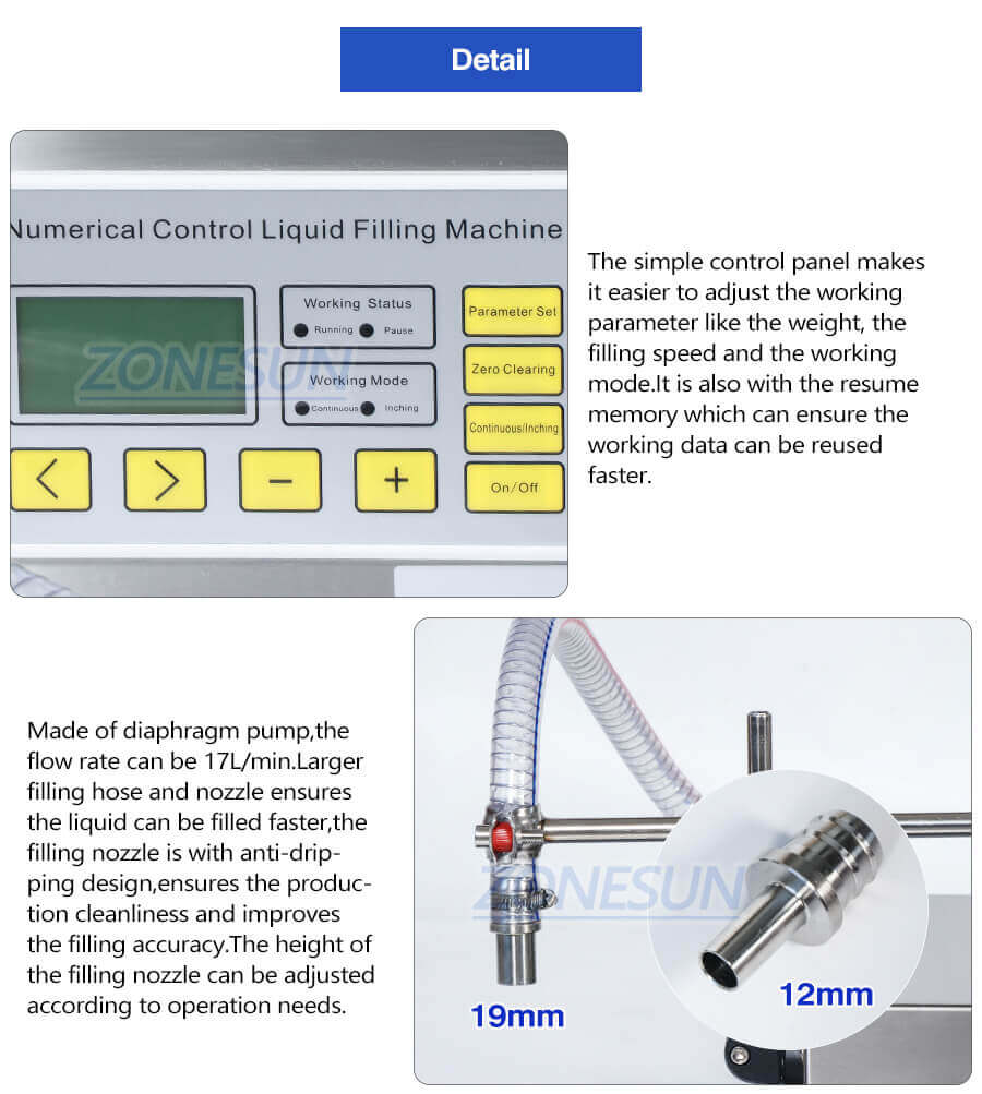 Diaphragm Pump Weighing Fillinng Machine-ZONESUN TECHNOLOGY LIMITED