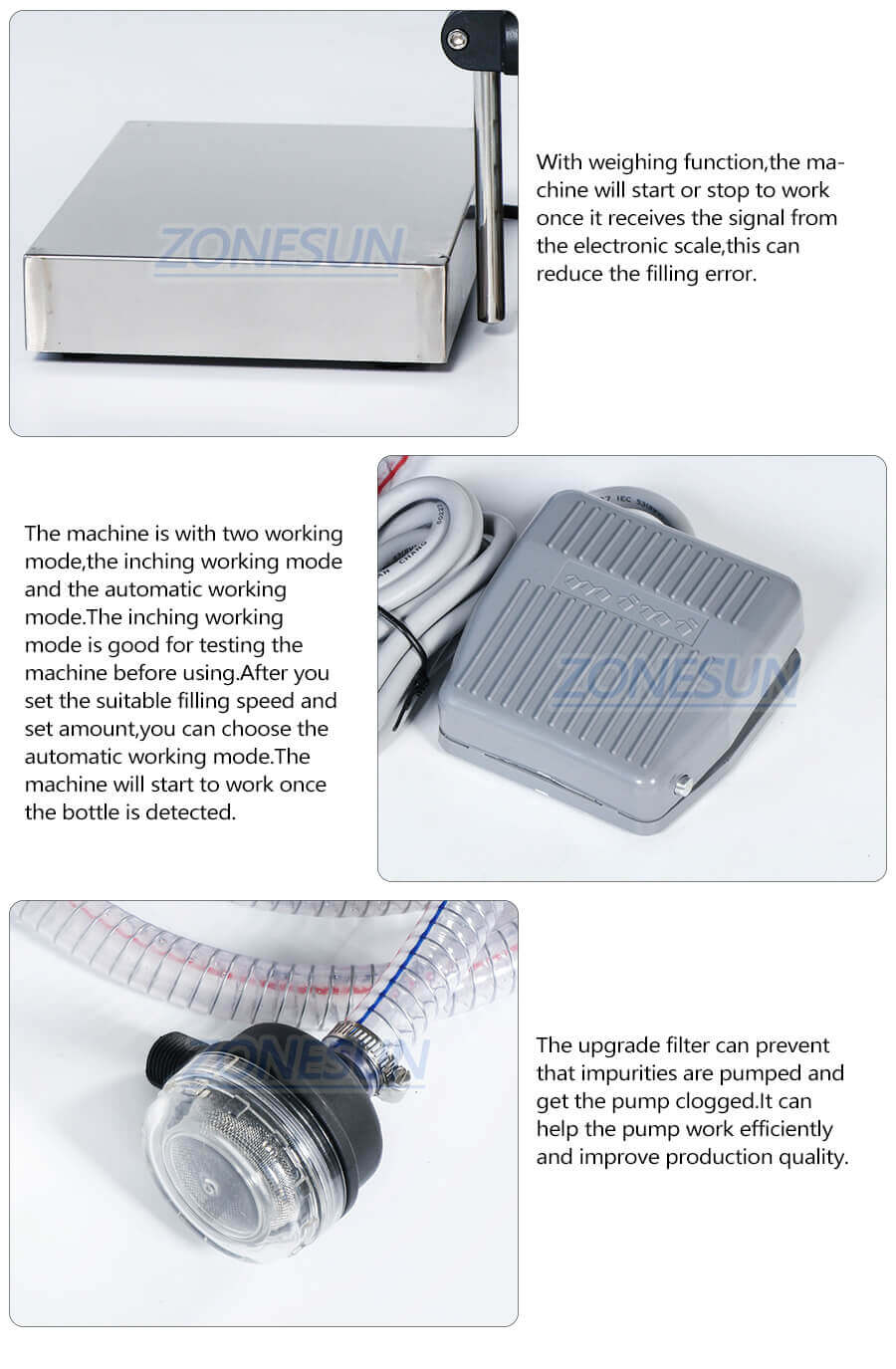 Diaphragm Pump Weighing Fillinng Machine-ZONESUN TECHNOLOGY LIMITED