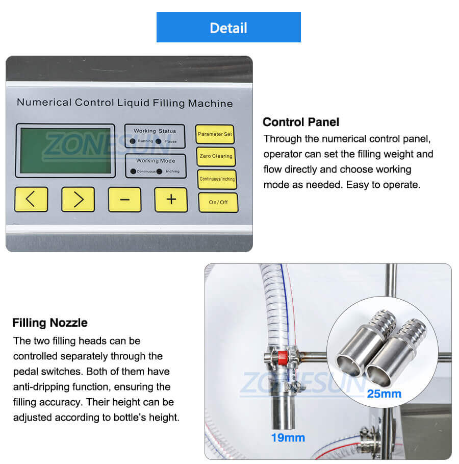 Double Head Diaphragm Pump Weighing Fillinng Machine-ZONESUN TECHNOLOGY LIMITED