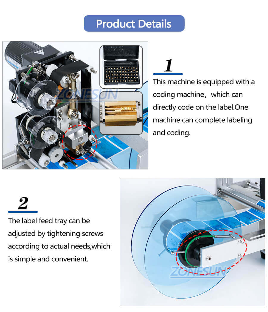 Round Bottle Labeling Machine With Date Coder-ZONESUN TECHNOLOGY LIMITED