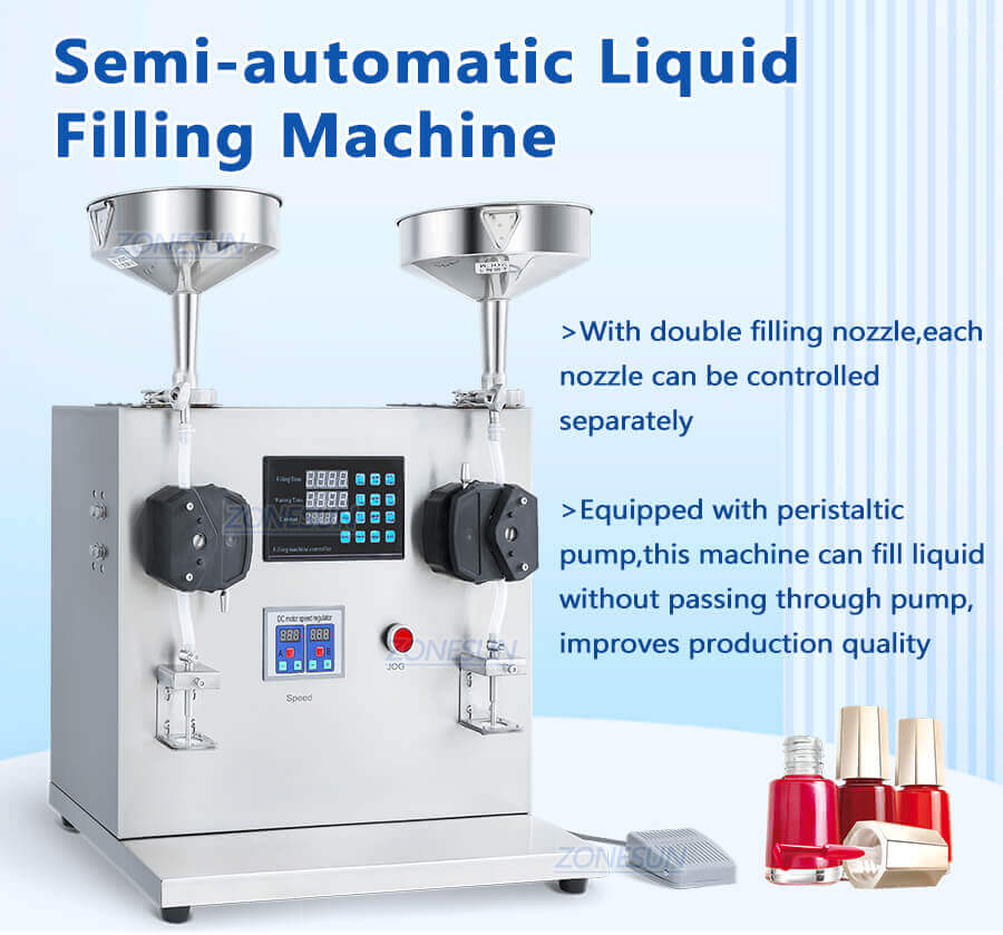 Double Head Nail Polish Filling Machine-ZONESUN TECHNOLOGY LIMITED