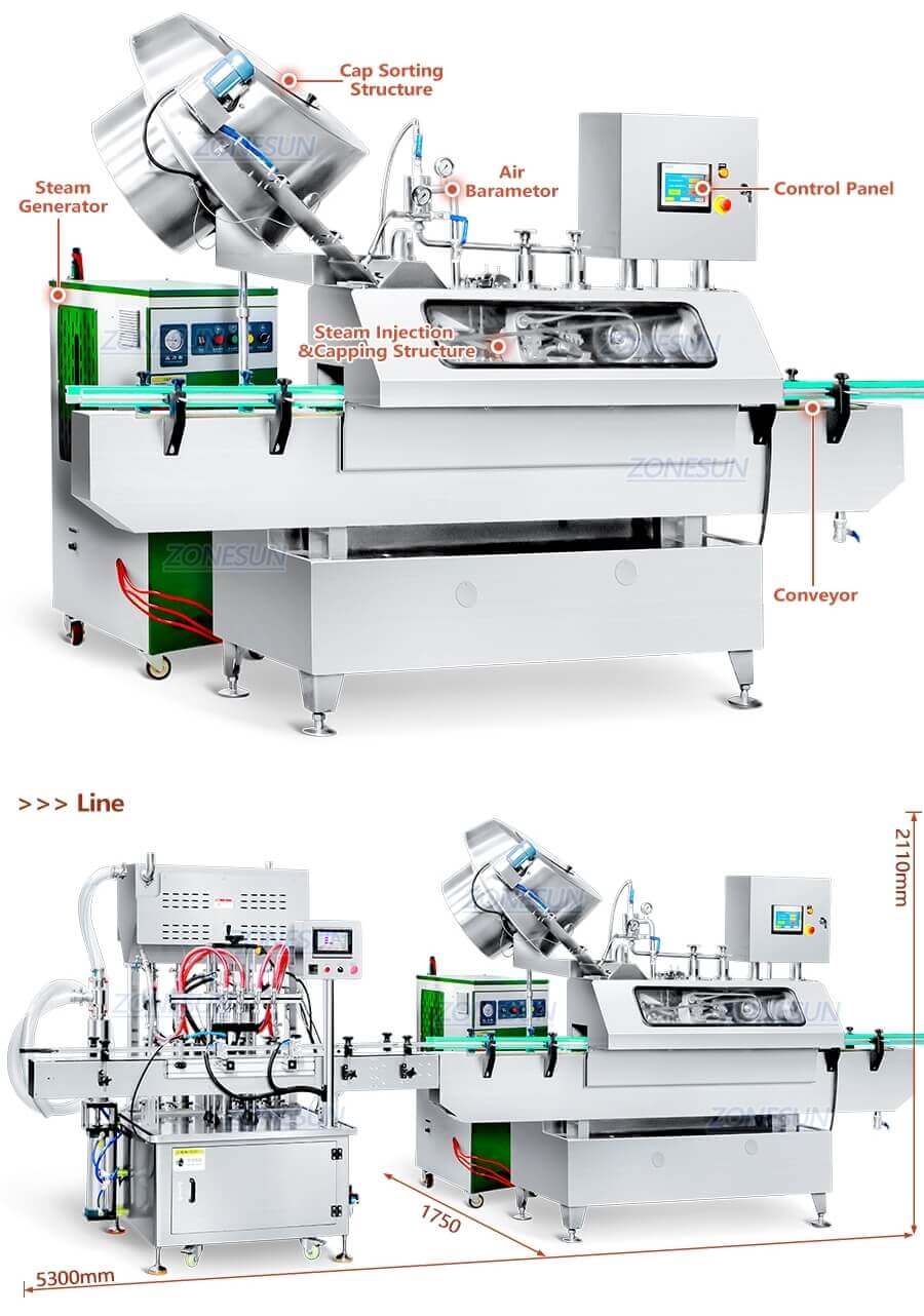 Sauce Paste Filling Vacuum Capping Machine-ZONESUN TECHNOLOGY LIMITED