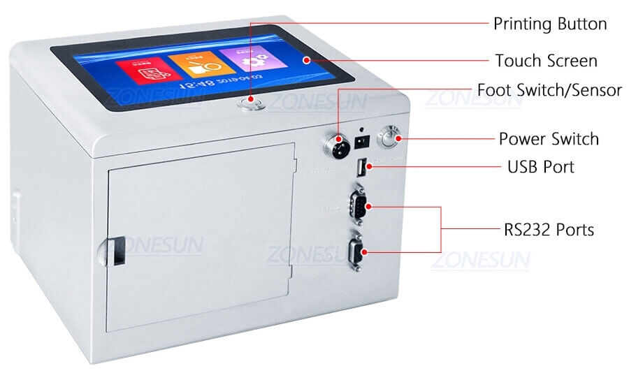 Semi Automatic Dektop Date Inkjet Printer-ZONESUN TECHNOLOGY LIMITED