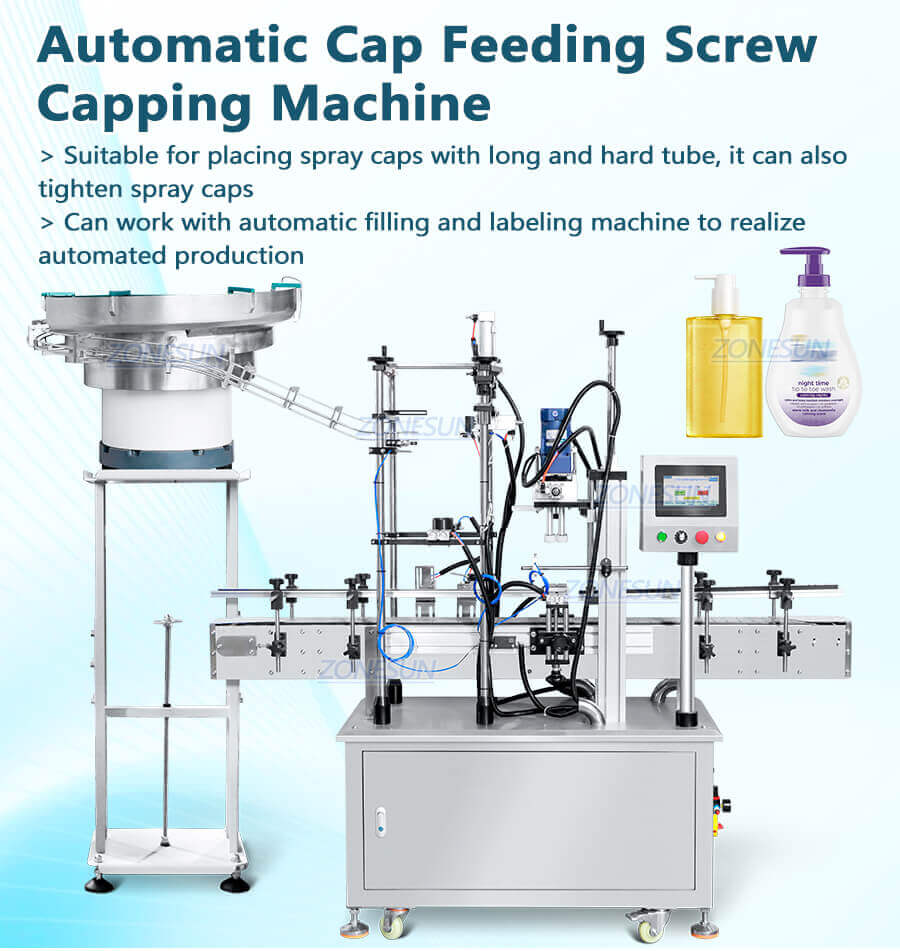 Full Automatic Caps Feeding Capping Machine-ZONESUN TECHNOLOGY LIMITED