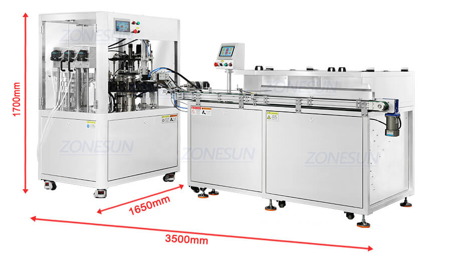 Cosmetics Liquid Filling Capping Machine With Bottle Unscrambler-ZONESUN TECHNOLOGY LIMITED
