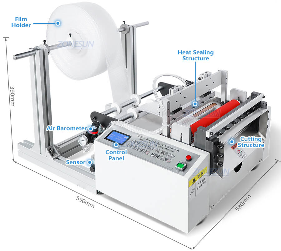 Bubble Film Sealing And Cutting Machine-ZONESUN TECHNOLOGY LIMITED