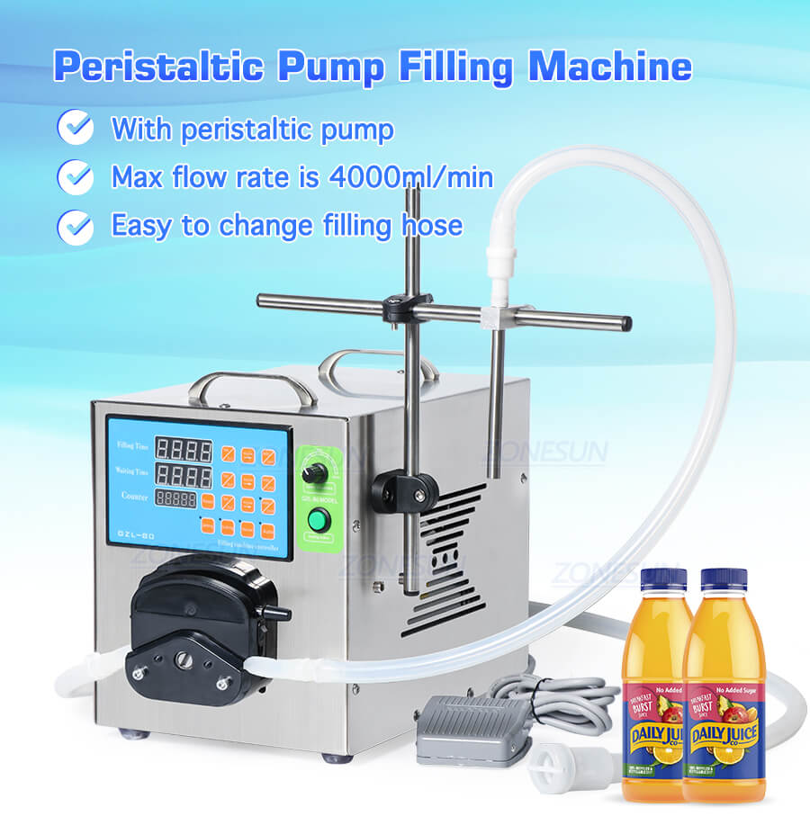 Cosmetic Peristaltic Pump Liquid Filling Machine-ZONESUN TECHNOLOGY LIMITED
