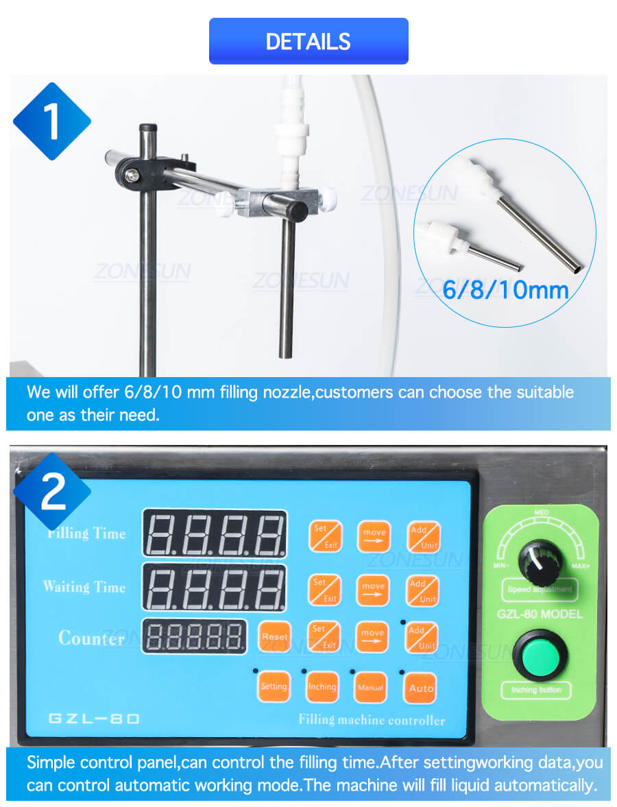 Cosmetic Peristaltic Pump Liquid Filling Machine-ZONESUN TECHNOLOGY LIMITED