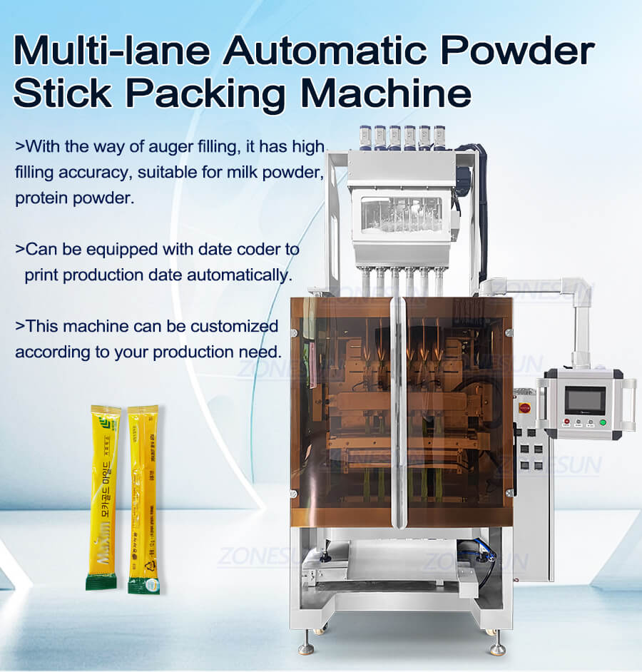 Multi-lane Automatic Powder Stick Packing Machine-ZONESUN TECHNOLOGY LIMITED