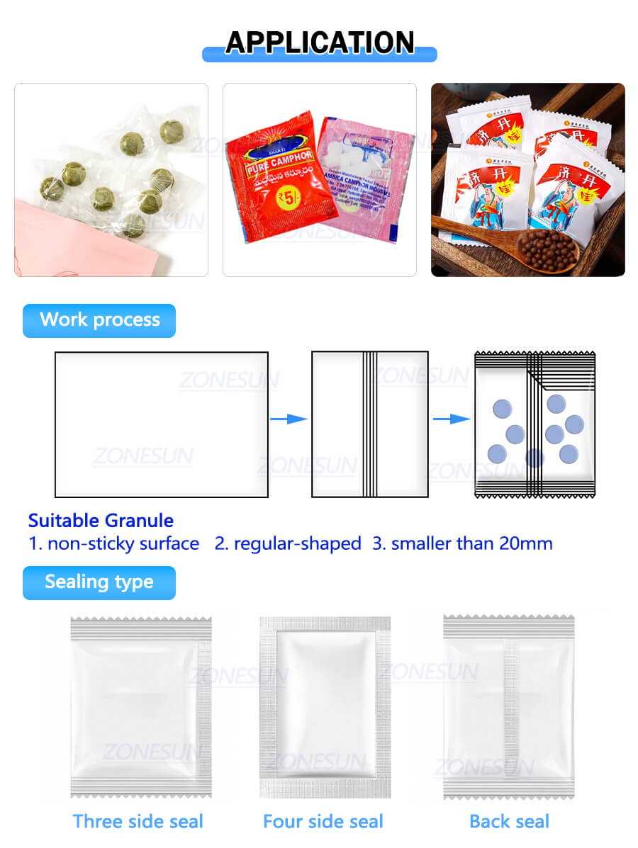 Granule Bag Vertical Form Filling Sealing Machine-ZONESUN TECHNOLOGY LIMITED
