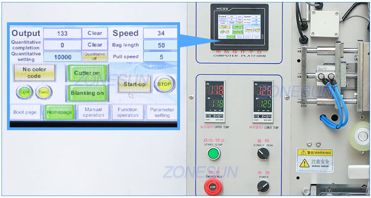 Granule Bag Vertical Form Filling Sealing Machine-ZONESUN TECHNOLOGY LIMITED