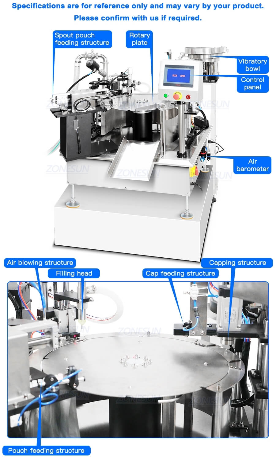 Rotary Spout Pouch Filling Capping Machine X3