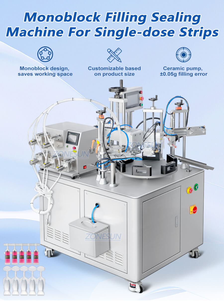 Monodose Strip Tube Filling Sealing Machine