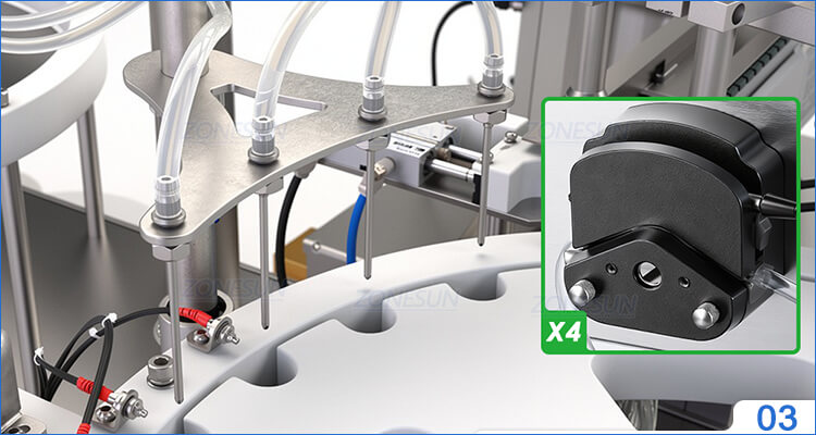 4 Heads Vial Filling Capping Machine X4