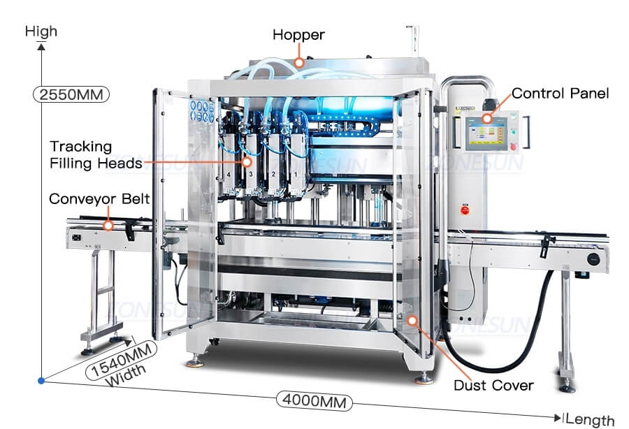 4 Heads Paste Tracking Filling Machine X3