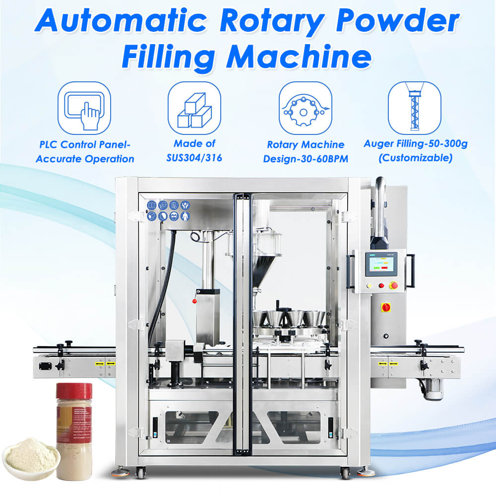 Automatic Rotary Bottles Powder Filling Machine