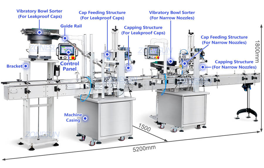 Nozzle Bottle Capping Machine x3