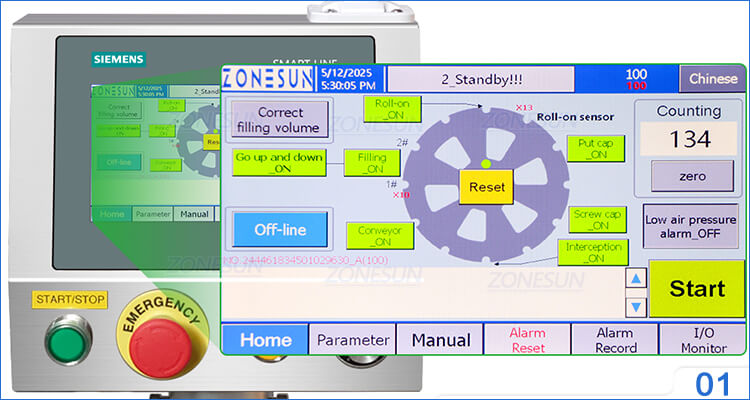 filling capping cartoning line x5