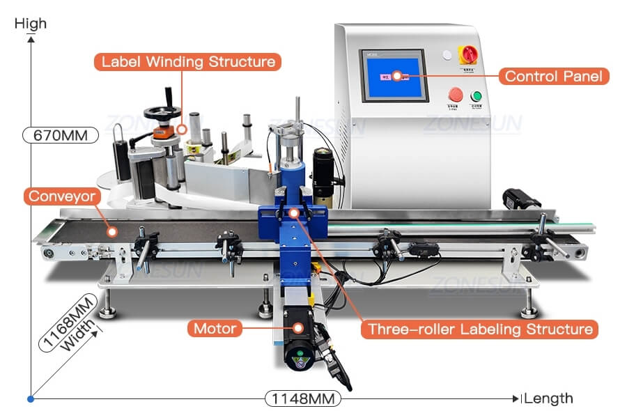 Full Electric Tabletop Bottle Labeling Machine X3
