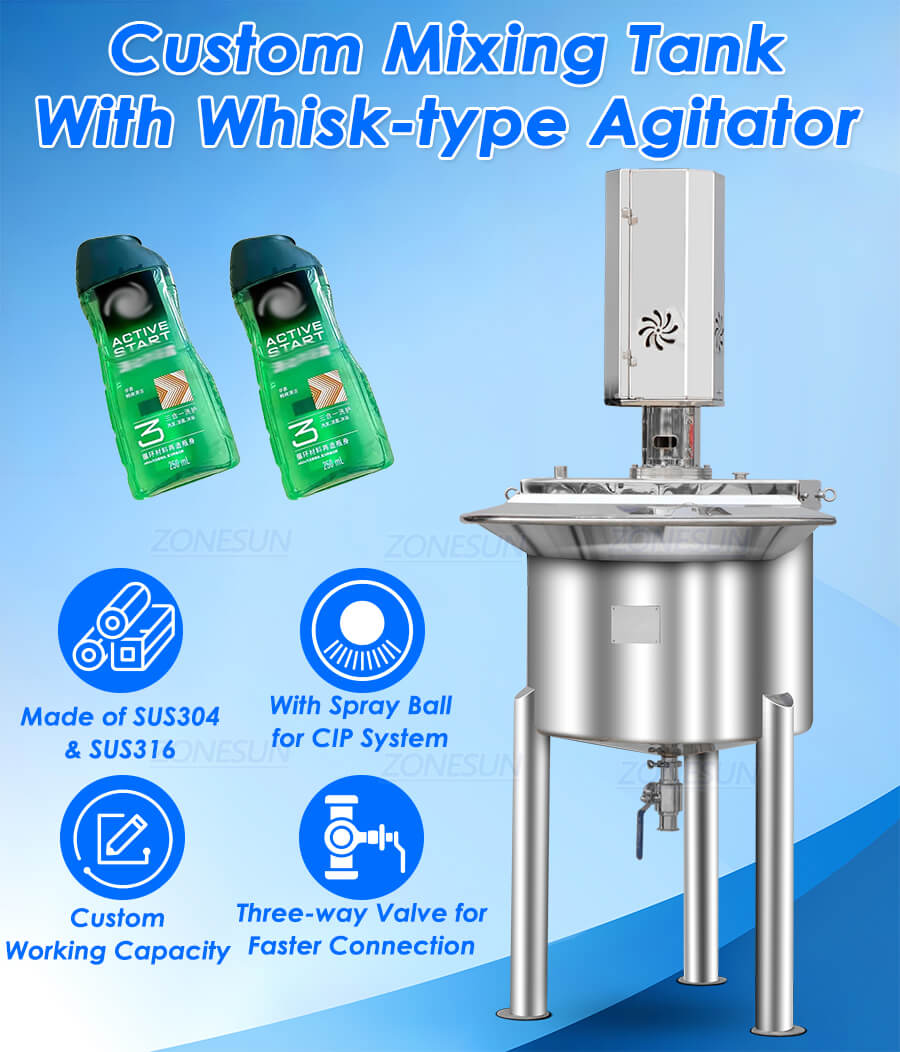 Mixing Tank With Whisk Type Agitator X1