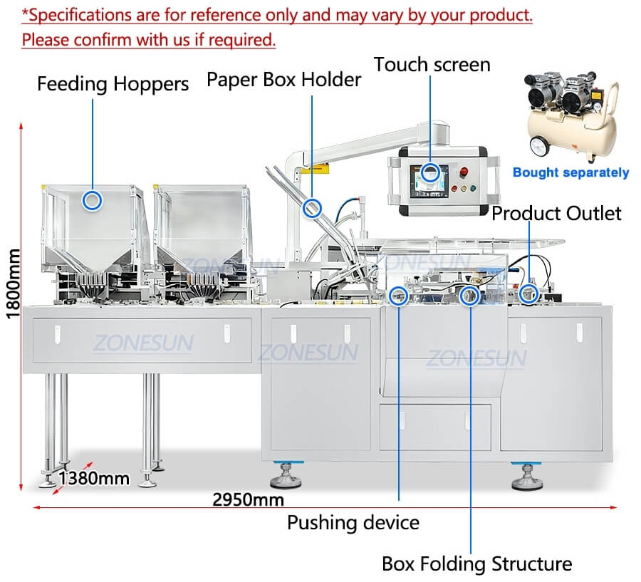 Colorful Chalk Horizontal Cartoning Machine X3