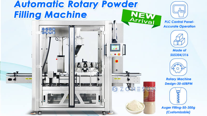 Automatic Rotary Bottles Powder Filling Machine