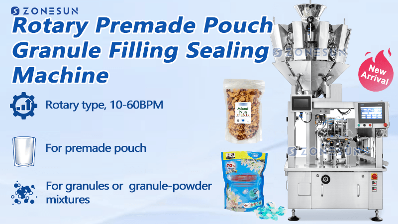 Granule Premade Pouch Multihead Weighing Filling Sealing Machine Granule Premade Pouch Multihead Weighing Filling Sealing Machine