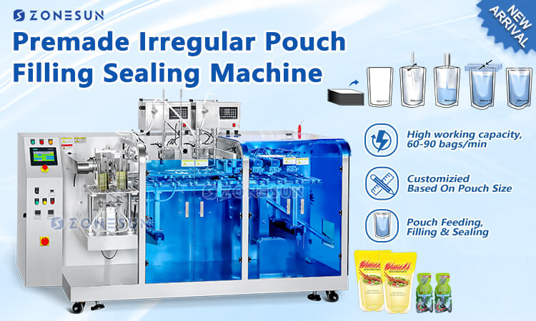 Premade Irregular Pouch Filling Sealing Machine Premade Irregular Pouch Filling Sealing Machine