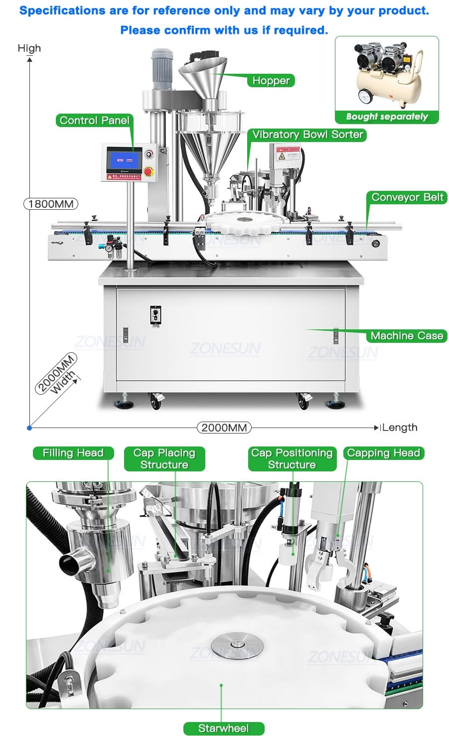 Powder Filling Capping Machine X3