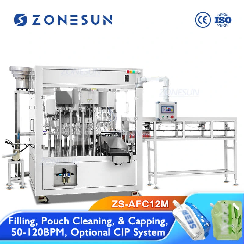 6 Heads Spout Pouch Filling Capping Machine