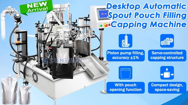 Desktop Automatic Spout Pouch Filling Capping Machine