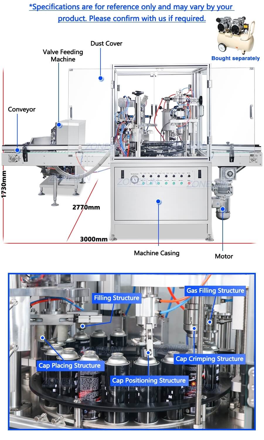 エアゾール缶充填機 X3 Aerosol Can Filling Machine X3