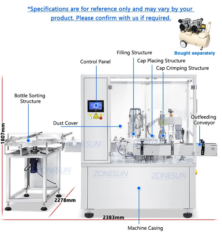 آلة تعبئة قارورة المسحوق X3 Powder Vial Filling Machine X3